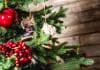 Picture of a real Christmas tree with decorations