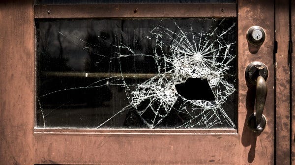 Picture of broken window