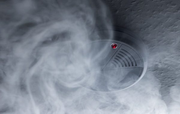 Picture of a smart smoke and heat sensor